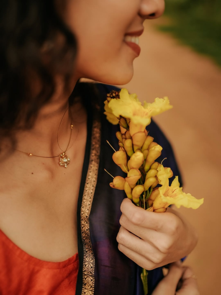 Indigo Rust Heritage Saree