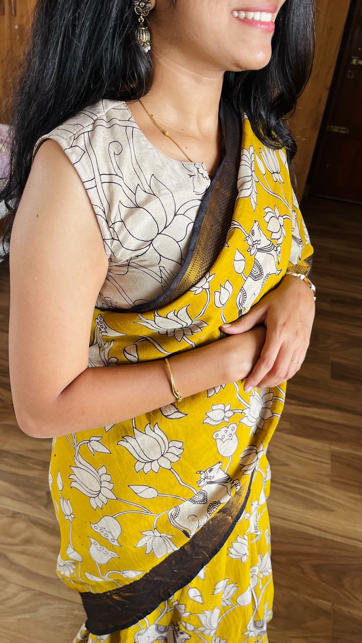 Mayuri Kalamkari Silk Cotton Saree