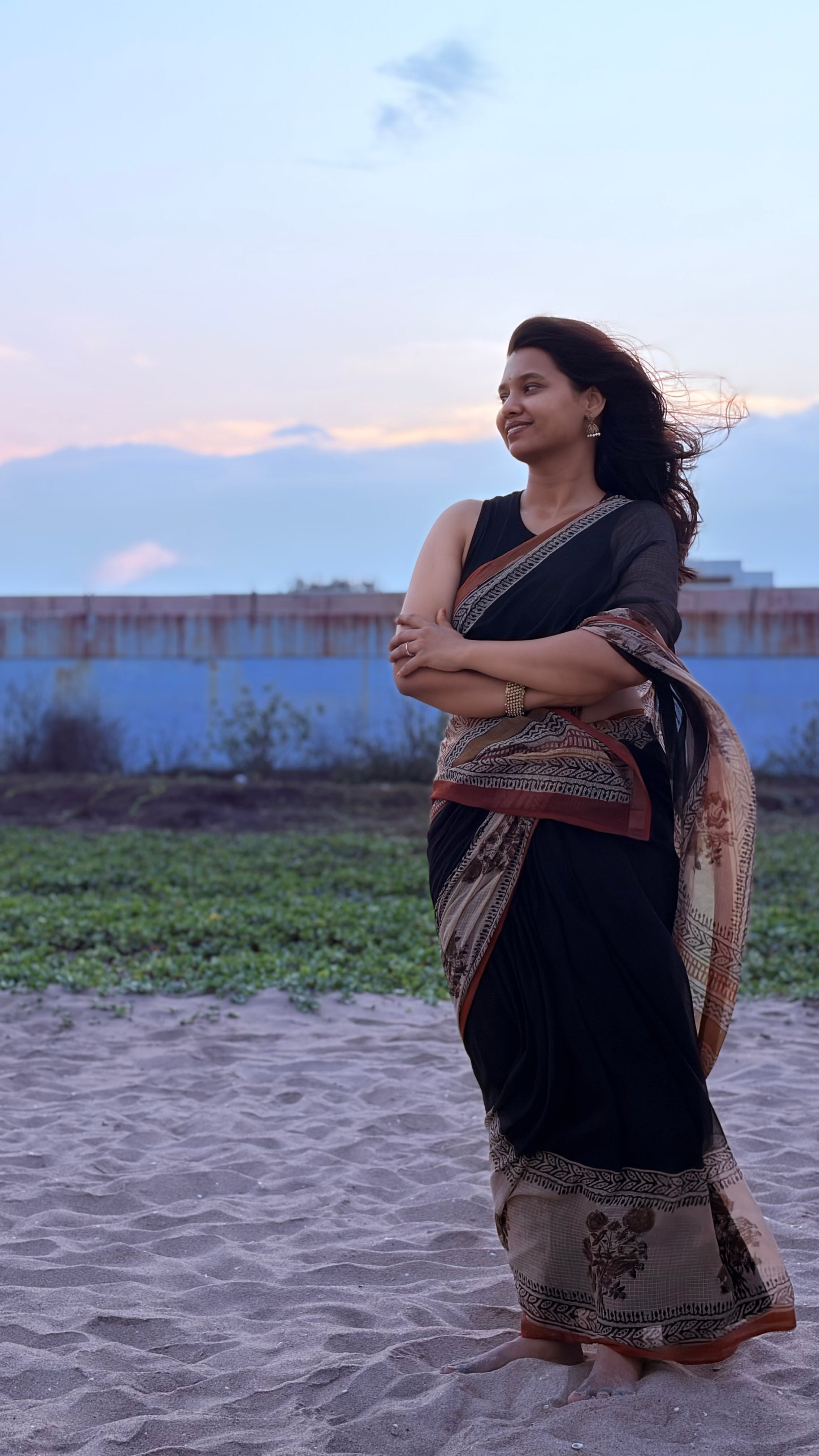Vanya Noir Kota Doria Saree
