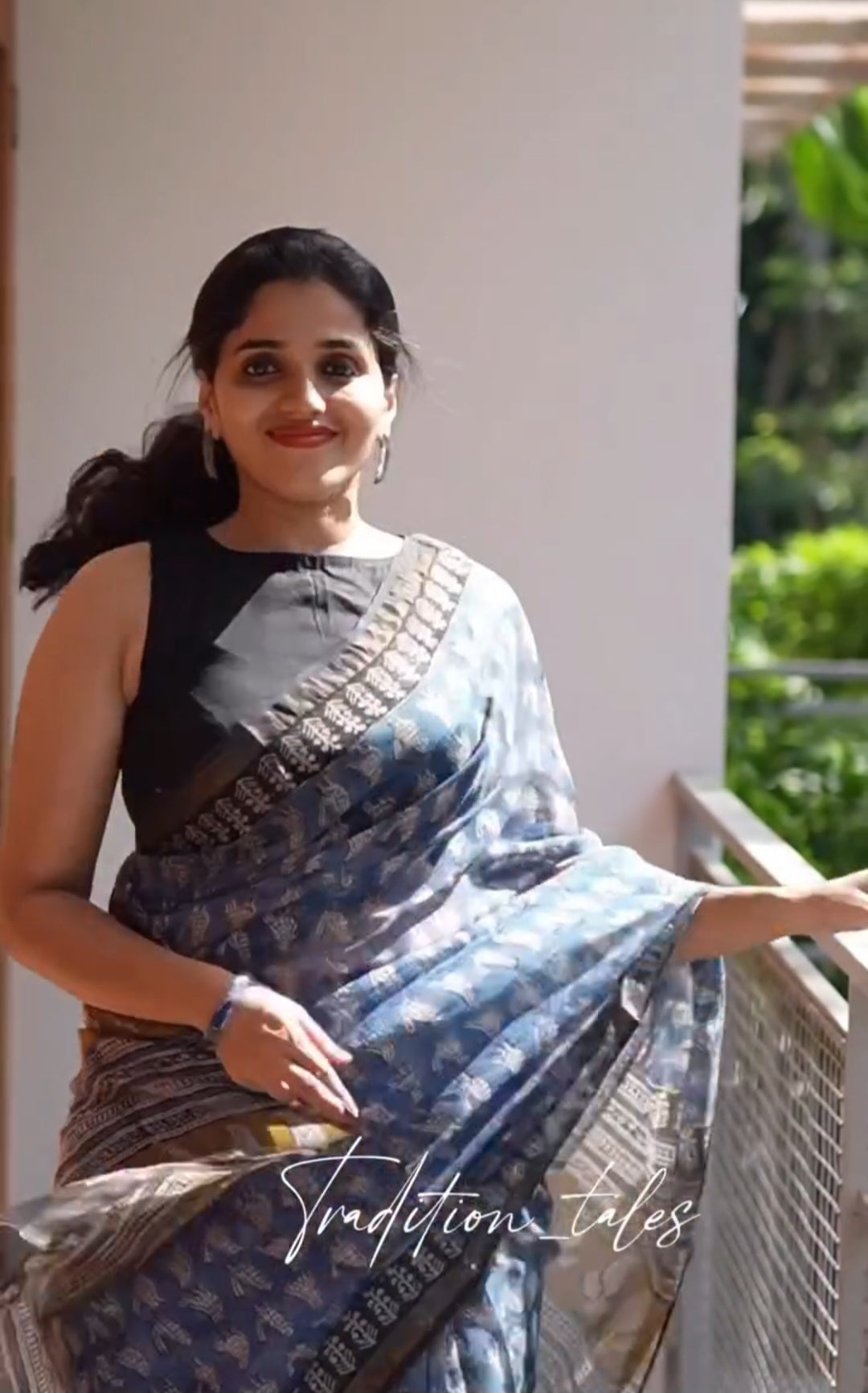 Blue and Green Kota Doria Saree