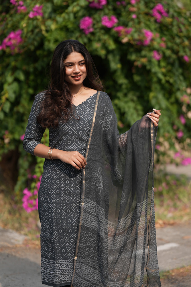 Grey kota doria suit