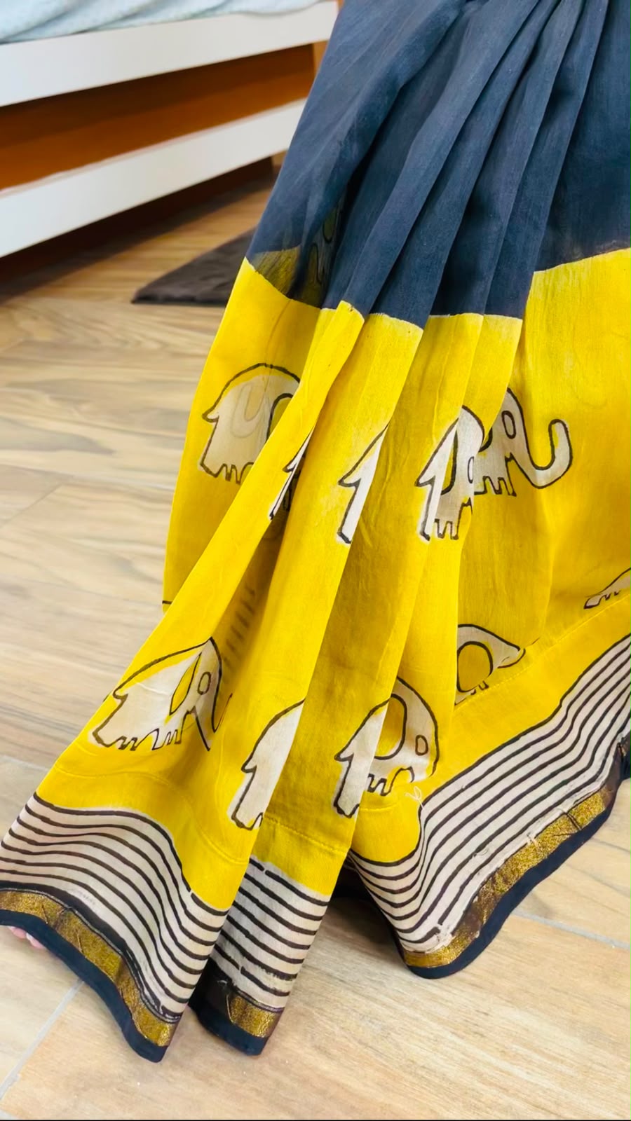 Iraaya – Handblocked Chanderi Silk Cotton Saree