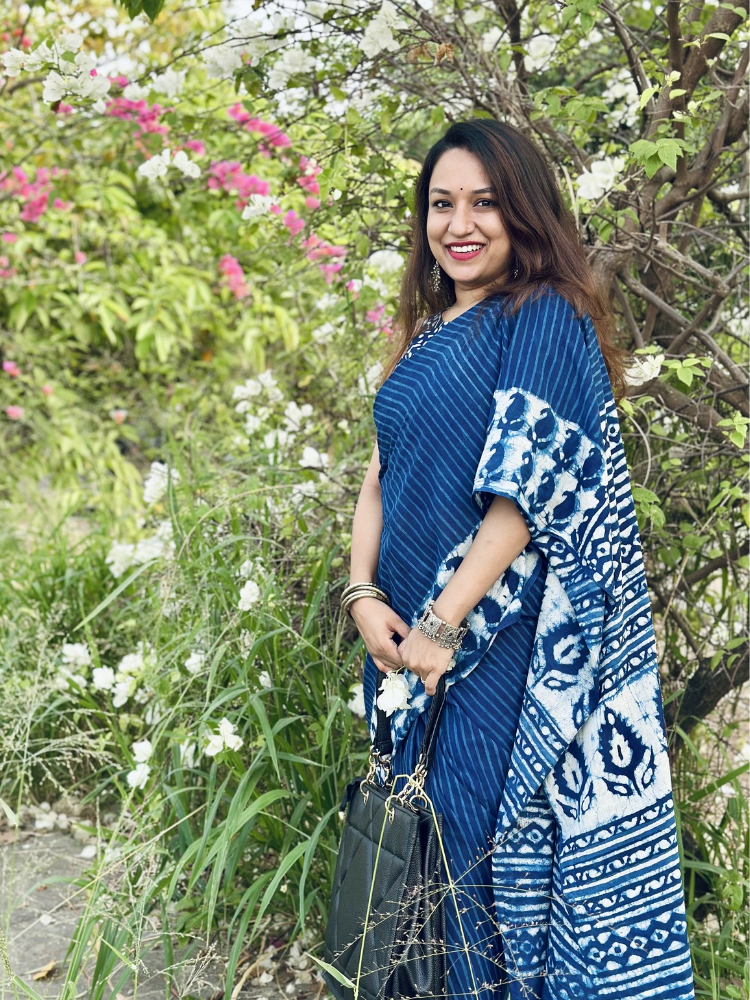Neelam Breeze Indigo Mul Cotton Saree