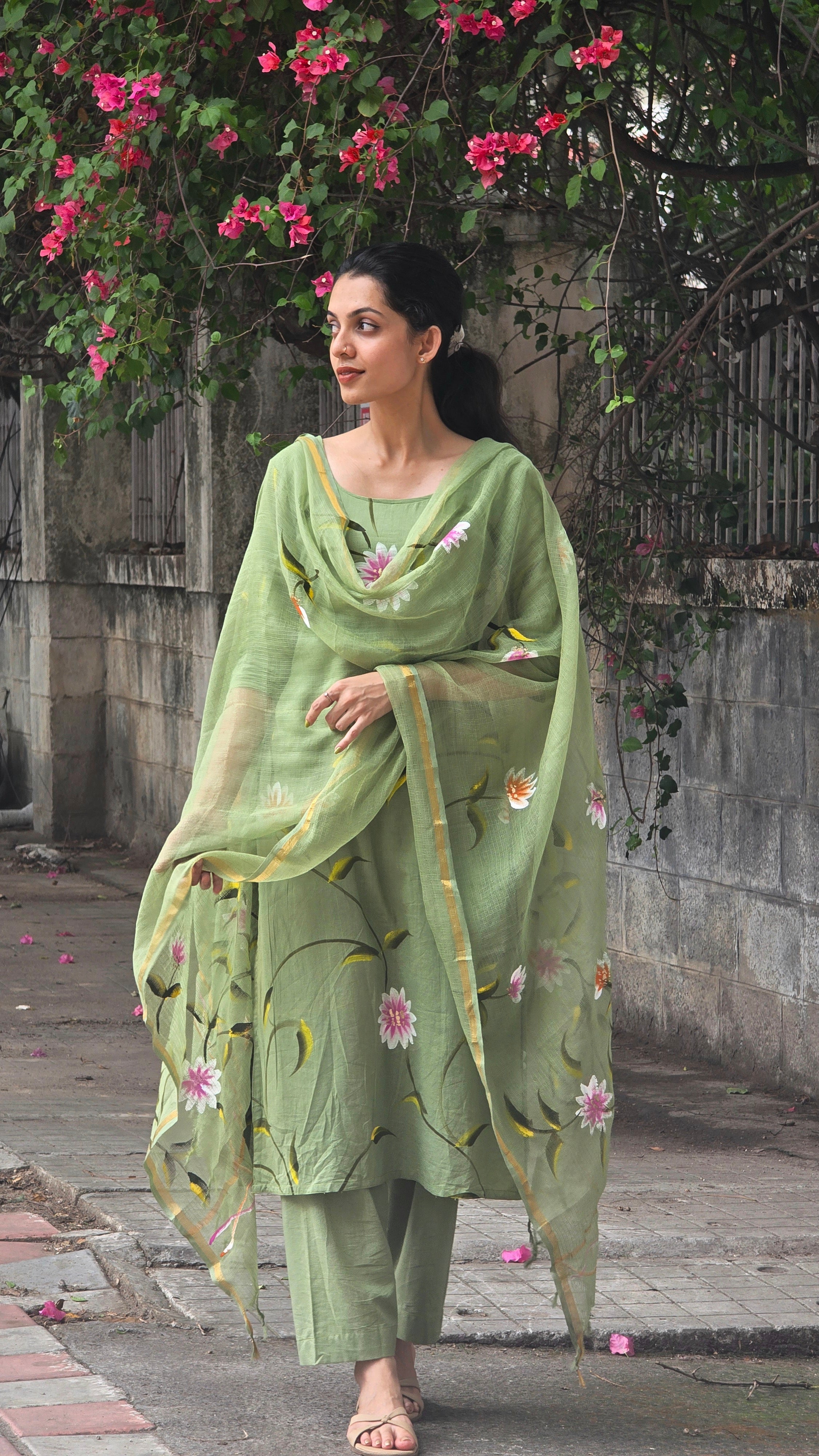 Aarohi – Blooming Garden Linen Suit