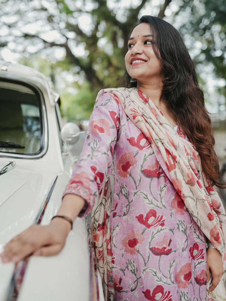 Vintage Blossom Boulevard Chanderi Set