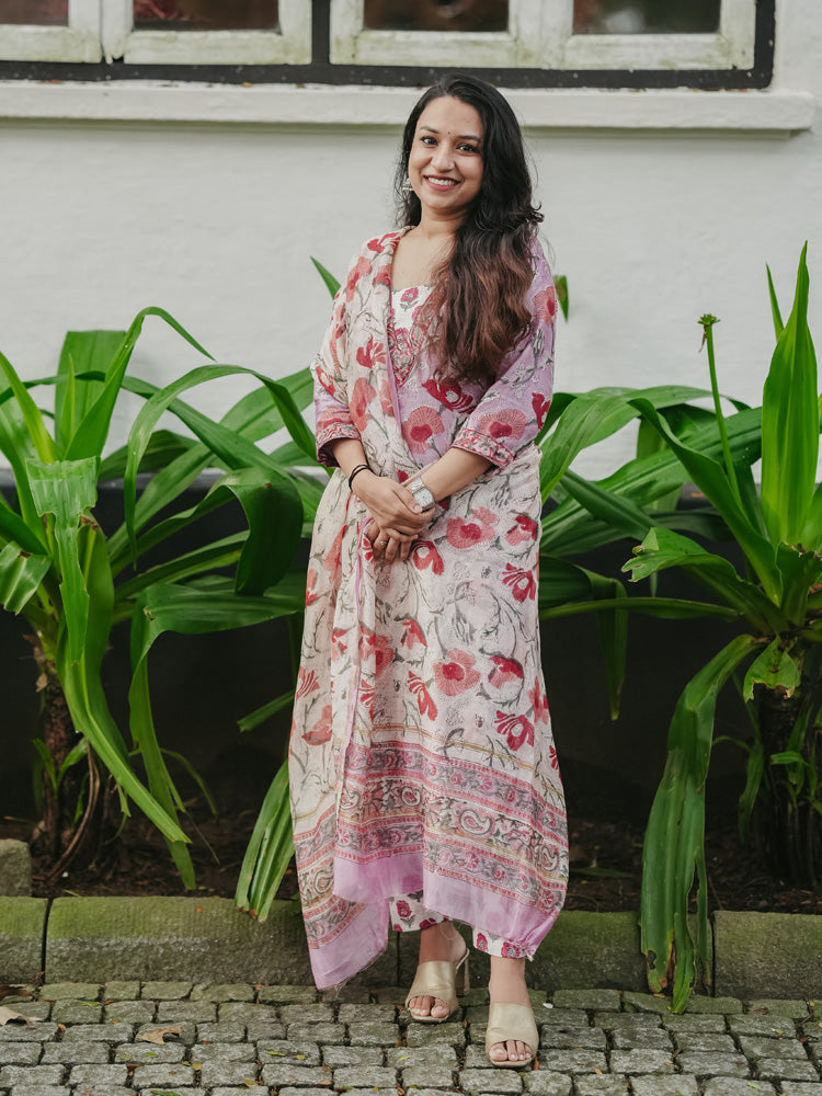 Vintage Blossom Boulevard Chanderi Set