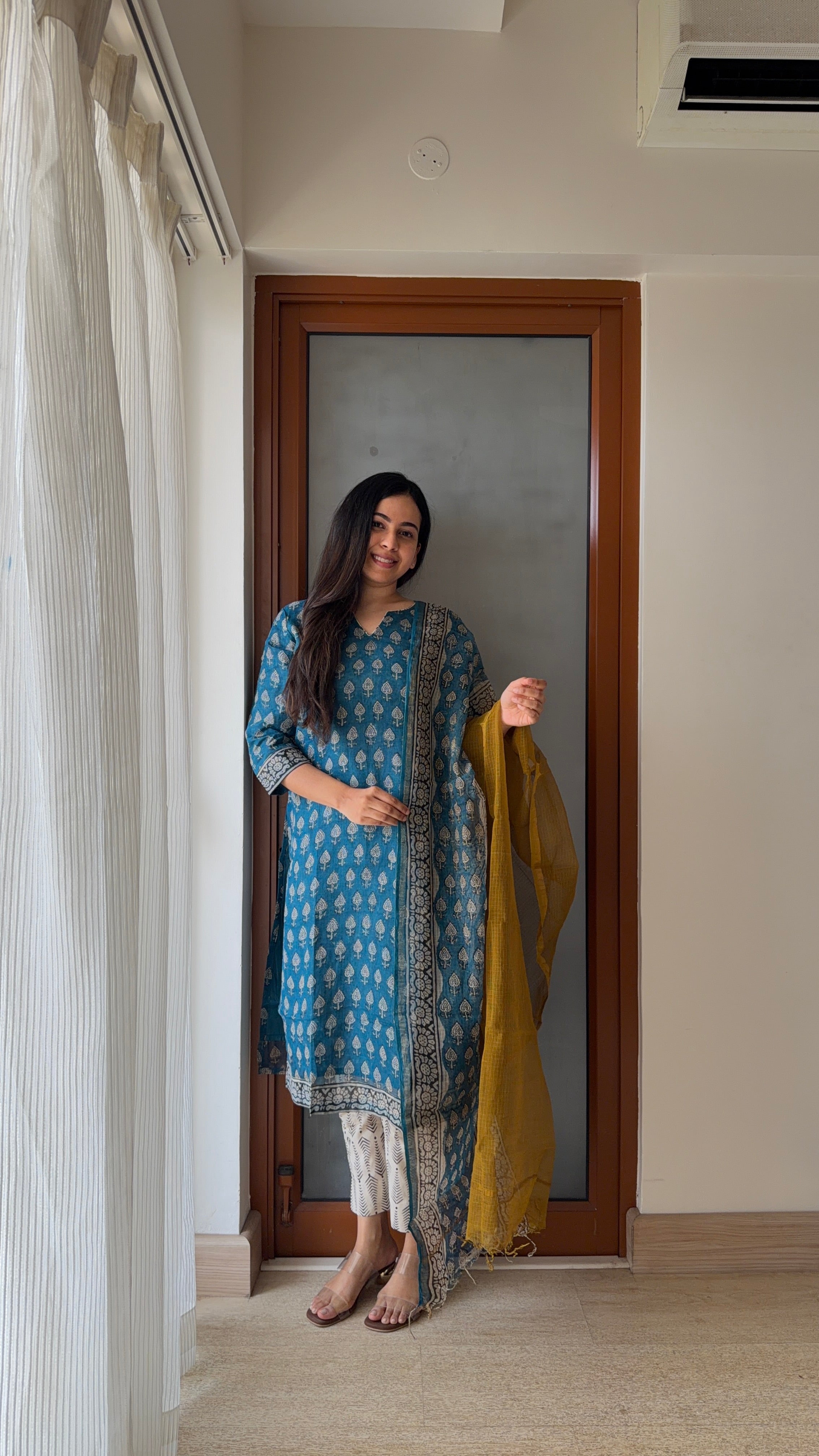 Anvika Teal Kota Doria Suit