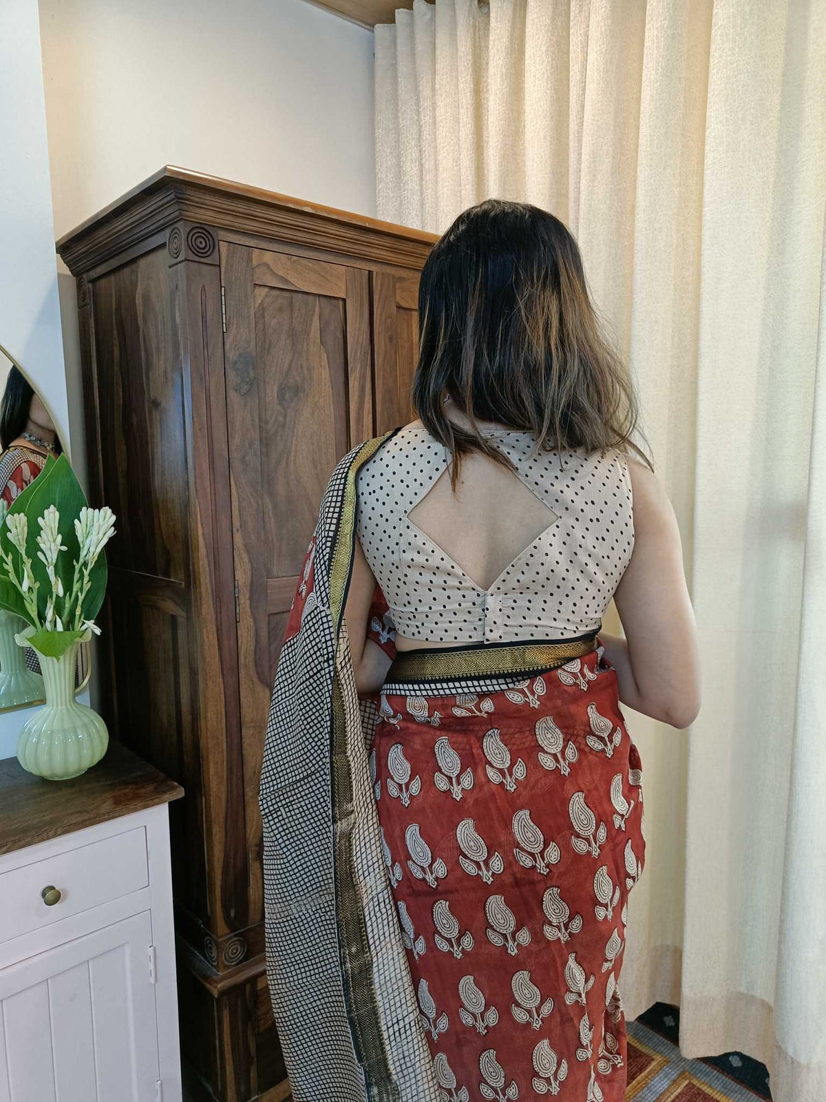 Agnika – Maheswari Handblocked Saree