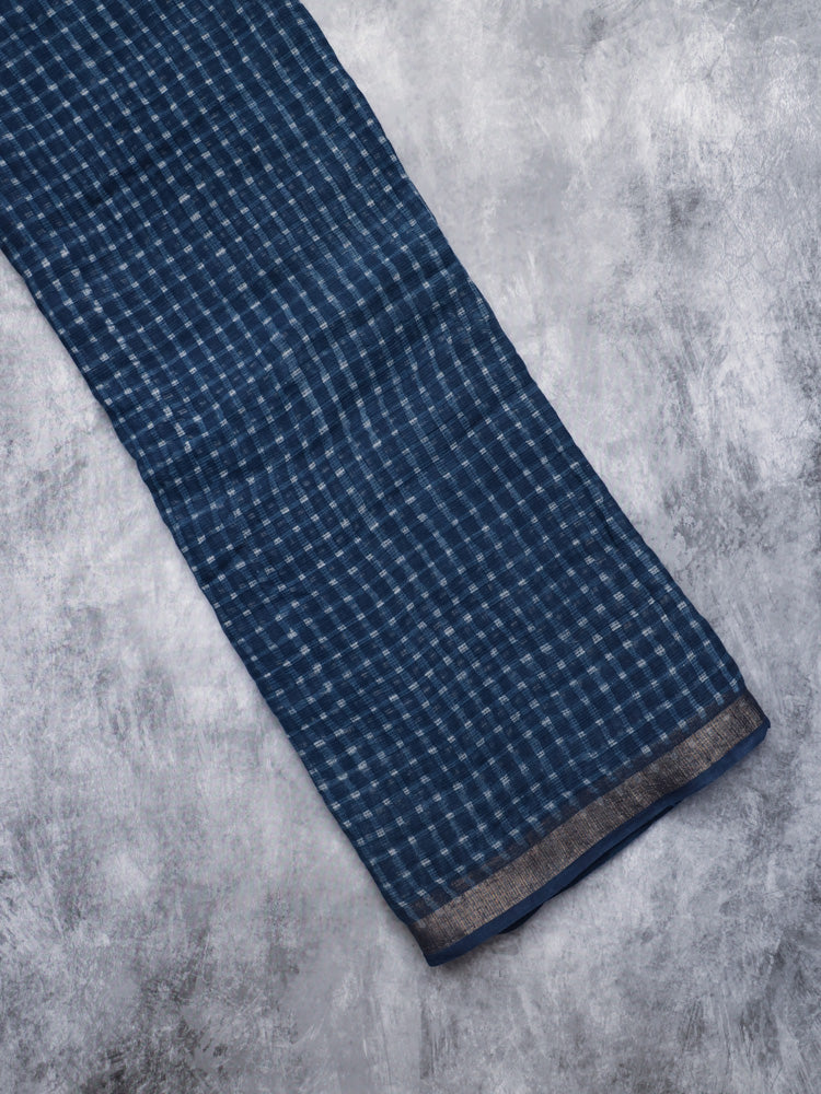 Riverstone Checks Handblock Kota Doria Saree