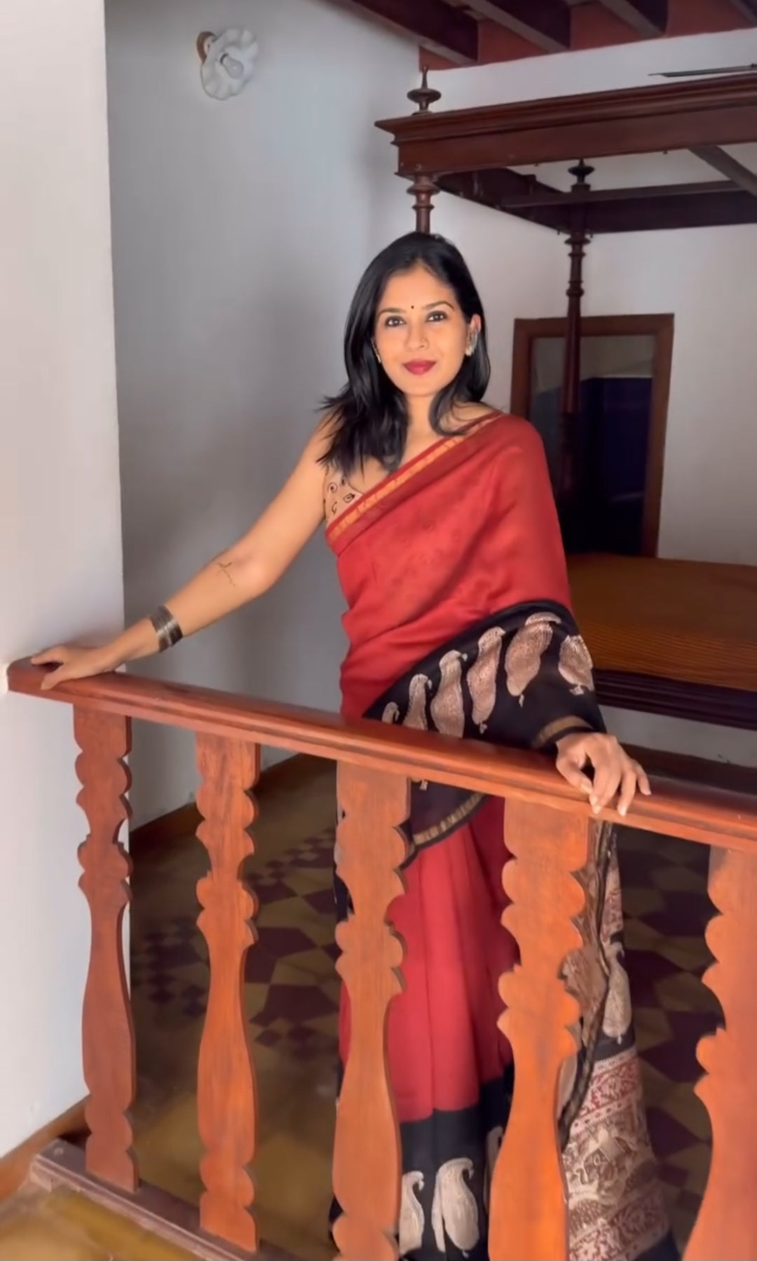 Brick Red Classic Silk Cotton – Handblocked