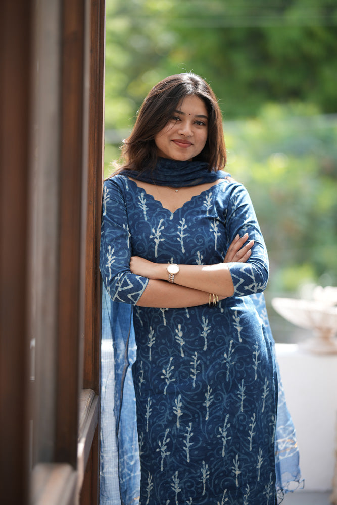 Indigo kota doria suit