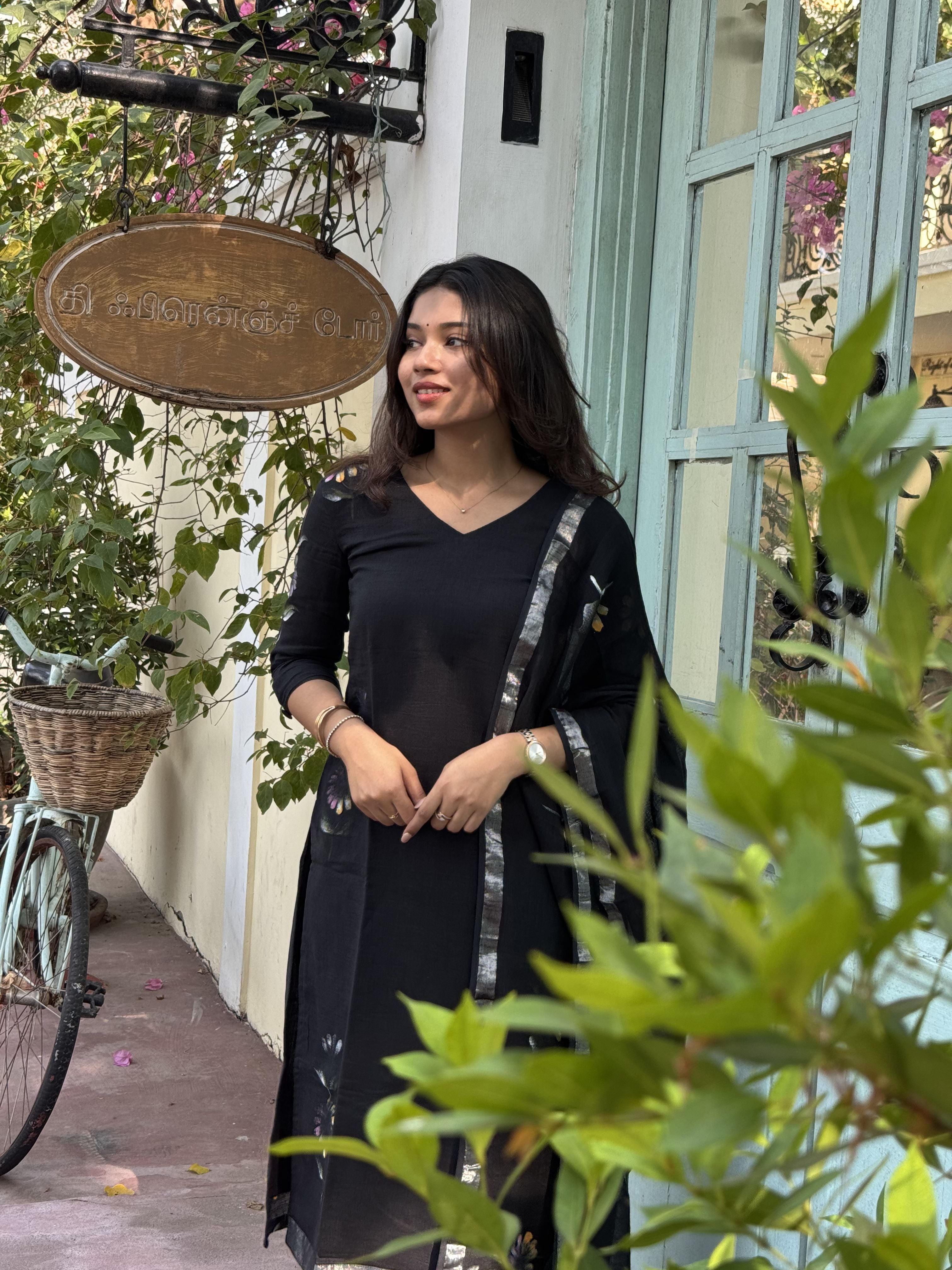 Anaya Linen Hand-painted Cotton Suit Set