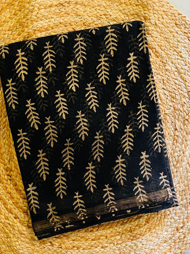 Gulmohar path handblock kota doria saree