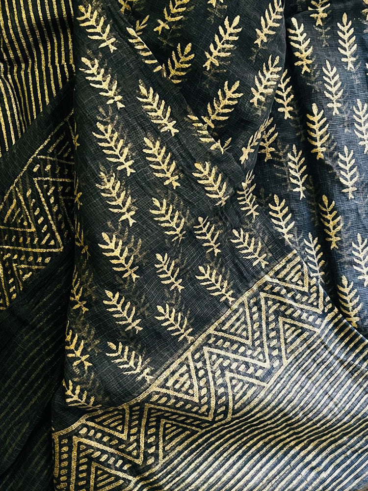 Gulmohar path handblock kota doria saree
