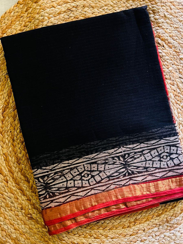 Clay courtyard handblock kota doria saree