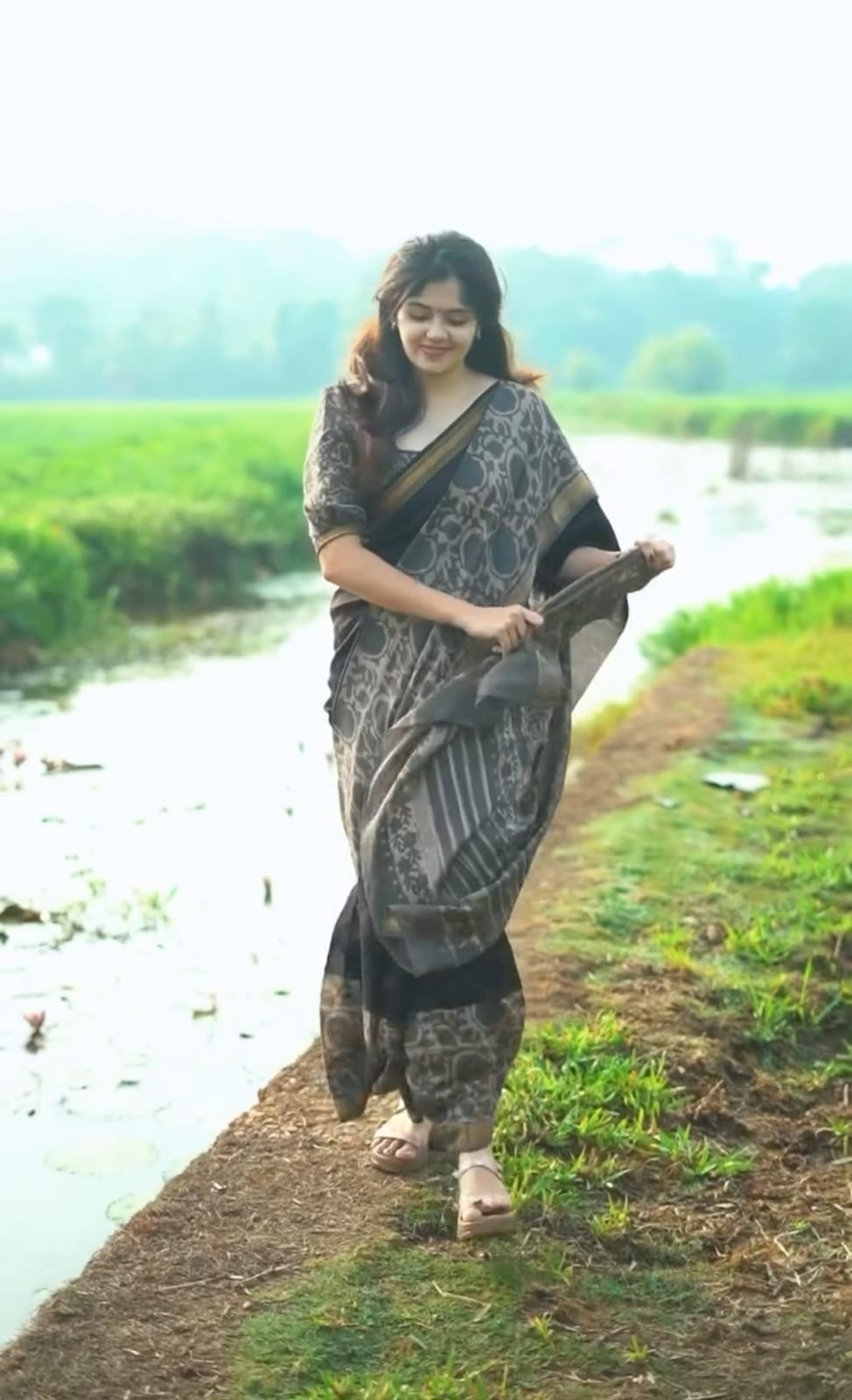 Mrinalini Brown Maheswari Silk