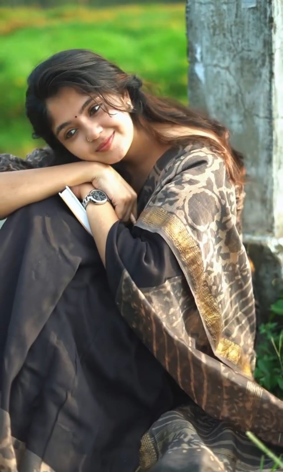 Mrinalini Brown Maheswari Silk