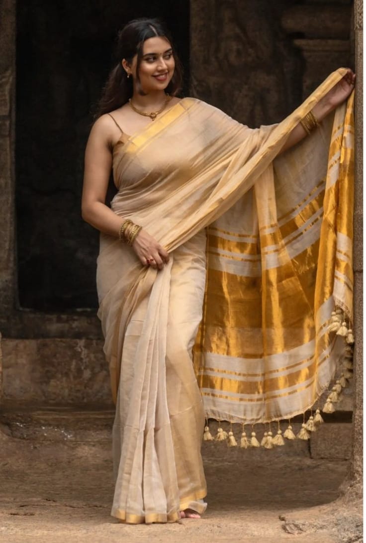 Saanvi Ivory Glow Saree