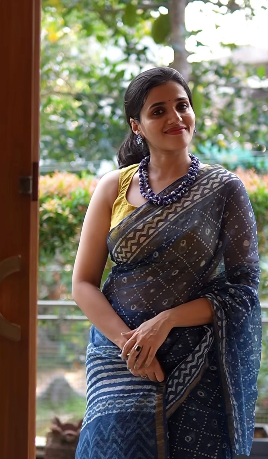 Vanya Indigo Kota Doria Saree